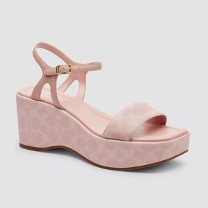 Coach Blush Pink Wedge Sandals